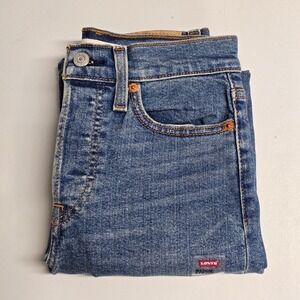Levi's Wedgie Straight Jeans Women's 24x28 Blue High‎ Rise Medium Wash Denim